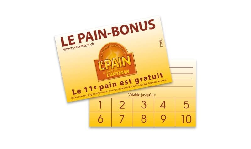 Cartes «Le pain-bonus» 100 pièces