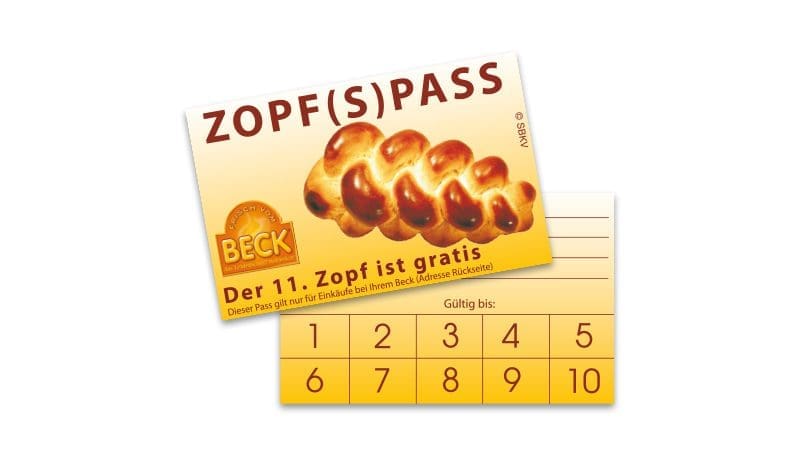 Kundenkärtchen, Zopfpass (100 Stk.)